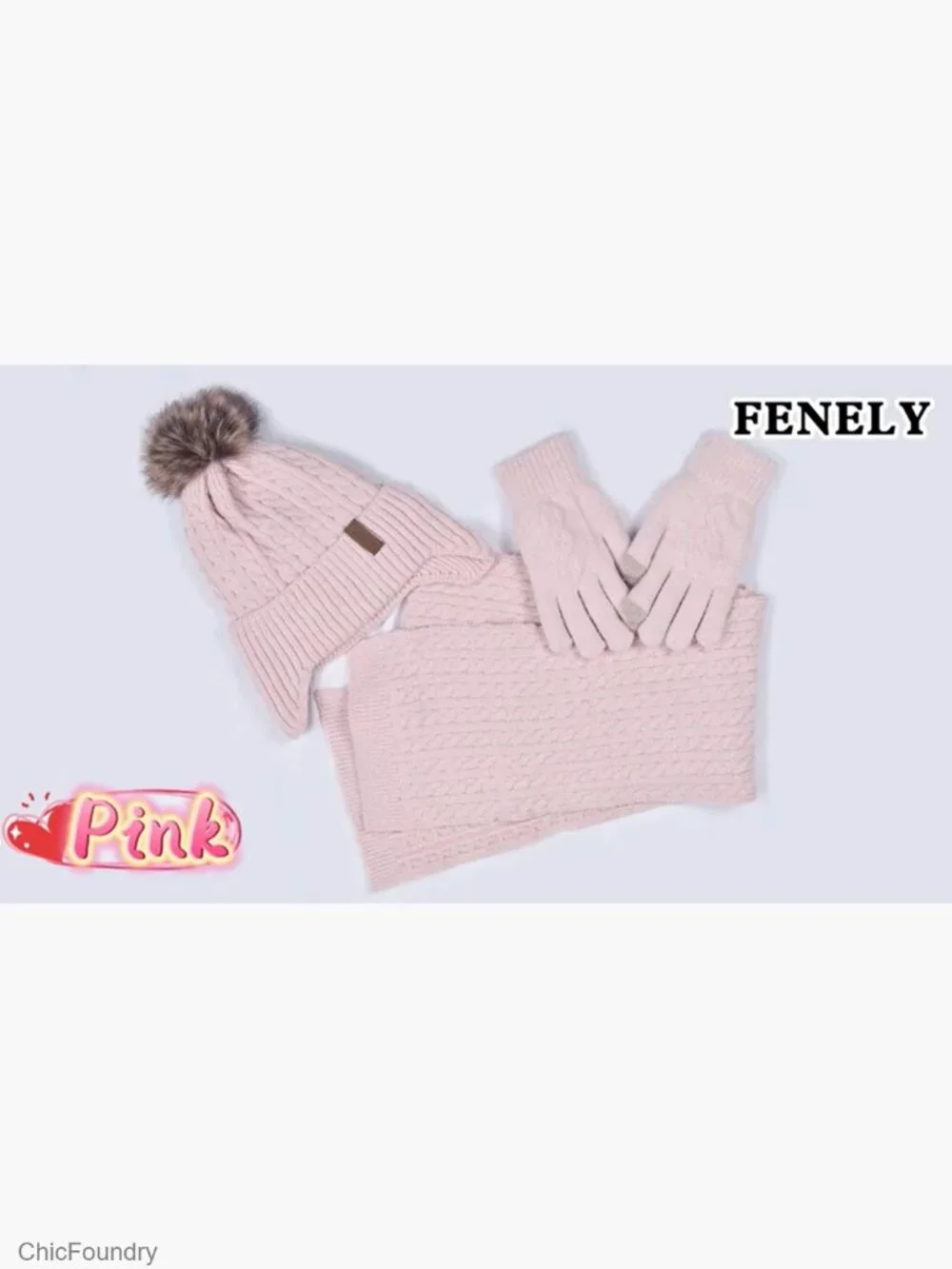 Kids Winter Hat Gloves Scarf Set Warm Fleece Lining 3-Piece 2-14 Years